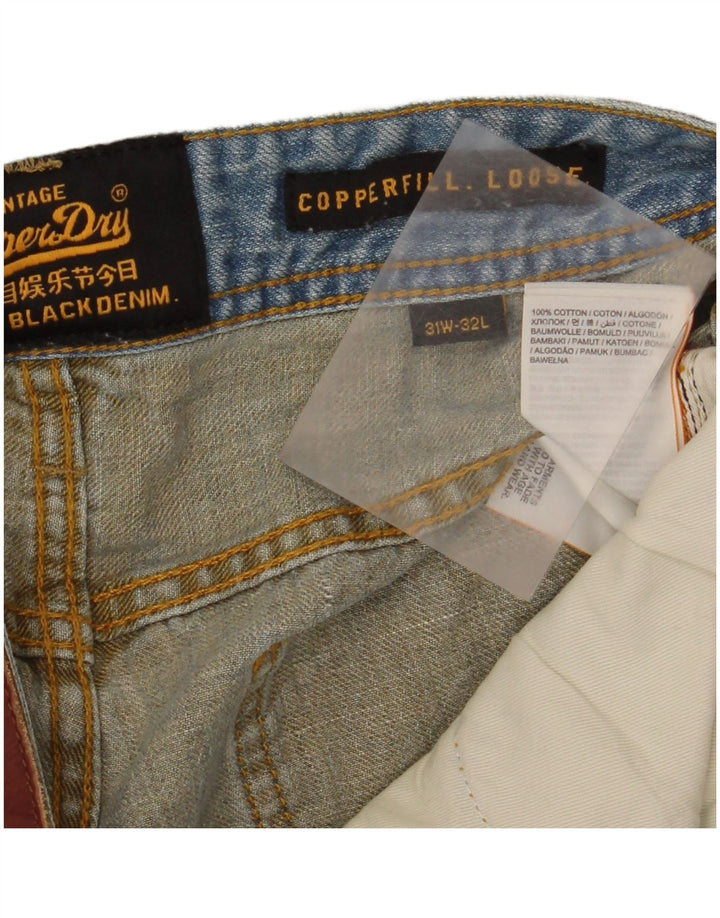 Superdry Mens Copperfill Loose Jeans W31 L32 Blue Cotton