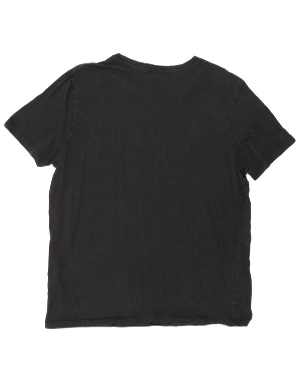 Jack & Jones Mens Graphic T-Shirt Top 2XL Black Cotton