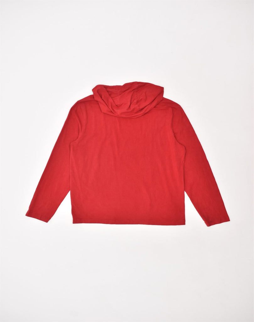 NAUTICA Womens Hoodie Jumper UK 14 Medium Red Cotton | Vintage | Thrift | Second-Hand | Used Clothing | Messina Hembry 