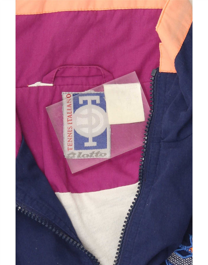 Lotto Mens Graphic Tracksuit Top Jacket Large Navy Blue Colourblock