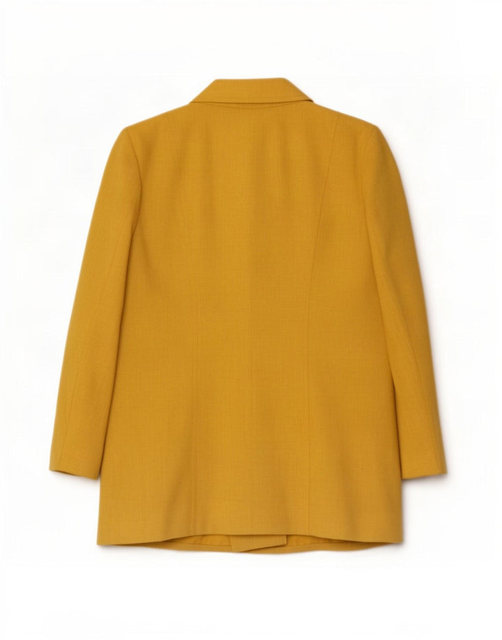Eastex Womens 3 Button Blazer Jacket UK 12 Medium Yellow Polyester