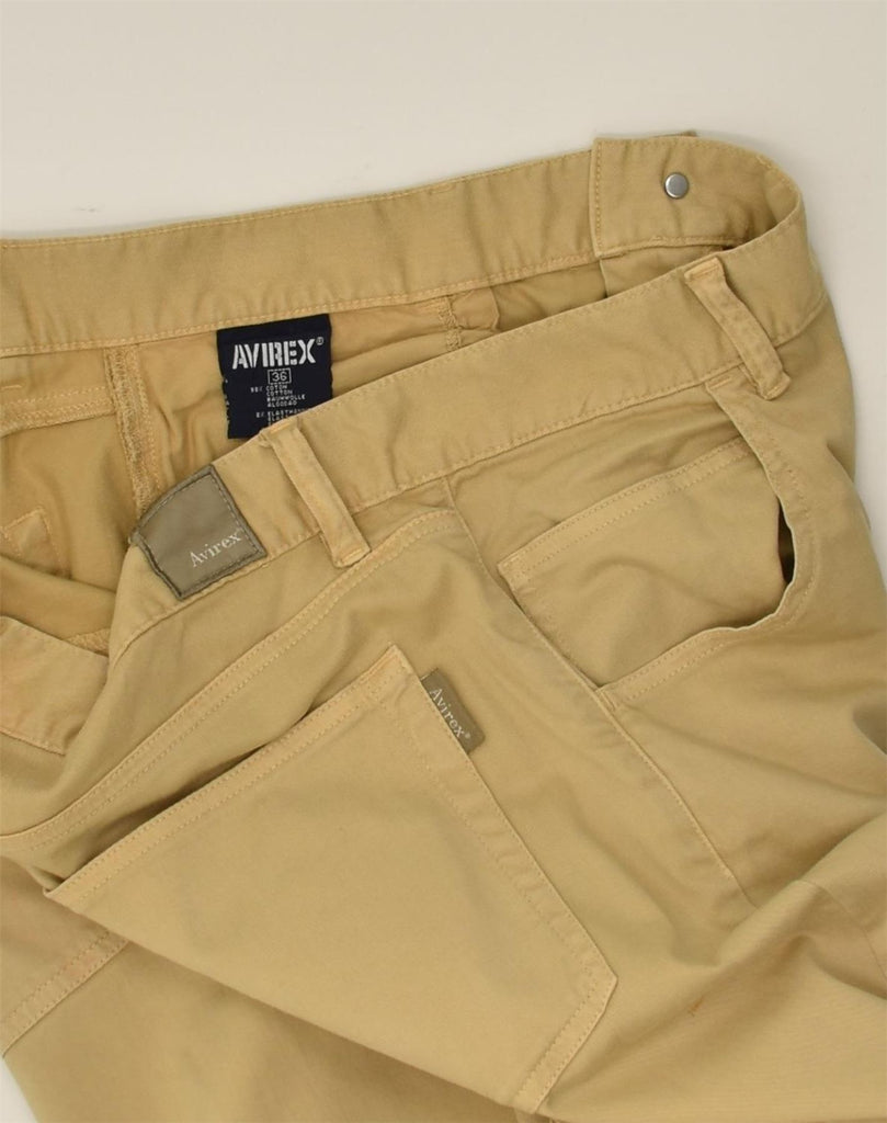 AVIREX Mens Straight Casual Trousers W36 L33  Beige Cotton | Vintage Avirex | Thrift | Second-Hand Avirex | Used Clothing | Messina Hembry 