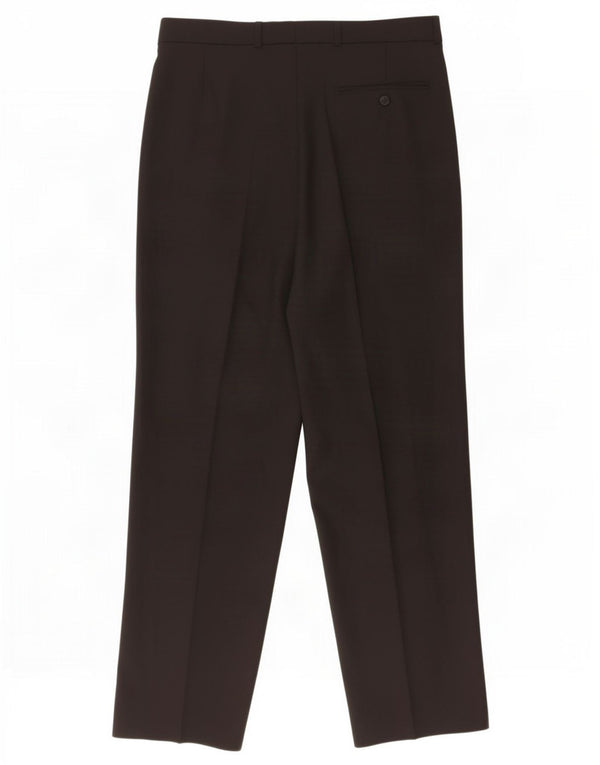 Marks & Spencer Mens Pegged Suit Trousers W34 L31 Black Polyester