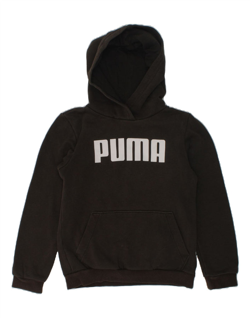 PUMA Boys Graphic Hoodie Jumper 7-8 Years Brown Cotton | Vintage Puma | Thrift | Second-Hand Puma | Used Clothing | Messina Hembry 