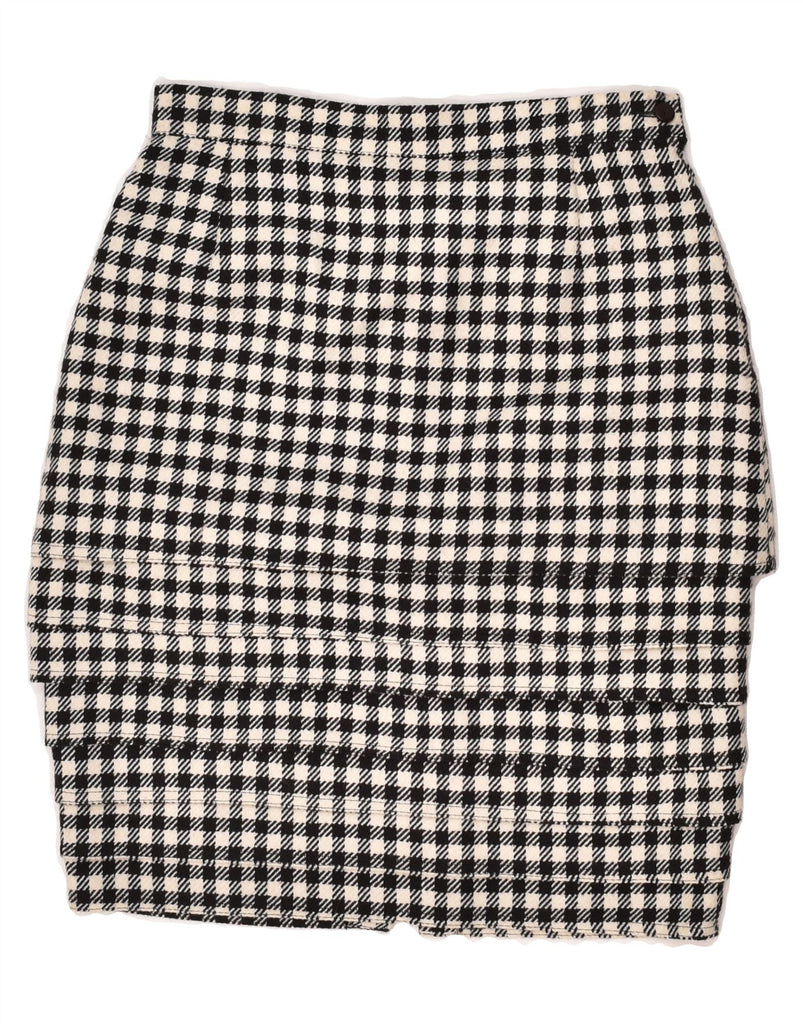 VINTAGE Womens Pencil Skirt IT 44 Medium W28  Black Houndstooth Cotton | Vintage Vintage | Thrift | Second-Hand Vintage | Used Clothing | Messina Hembry 