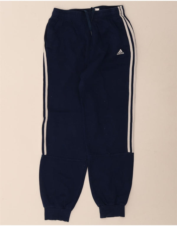 Adidas Boys Tracksuit Trousers Joggers 13-14 Years Navy Blue Cotton