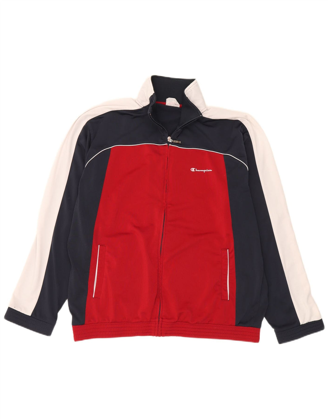 Champion Mens Tracksuit Top Jacket XL Red Colourblock Polyester Sports