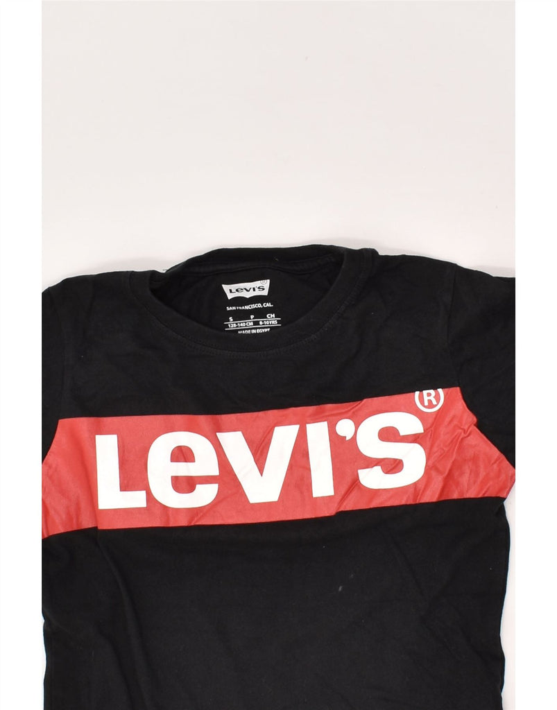 LEVI'S Boys Graphic T-Shirt Top 8-9 Years Small Black Cotton | Vintage Levi's | Thrift | Second-Hand Levi's | Used Clothing | Messina Hembry 