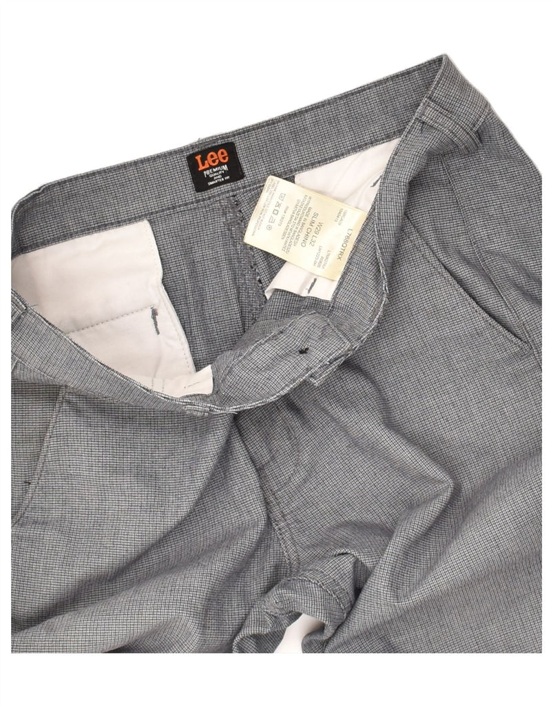 LEE Mens Slim Chino Trousers W29 L32  Grey Check Cotton | Vintage Lee | Thrift | Second-Hand Lee | Used Clothing | Messina Hembry 