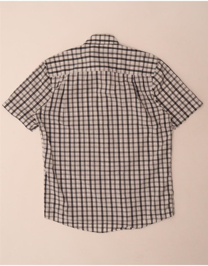 Pierre Cardin Mens Short Sleeve Regular Fit Shirt Medium White Check