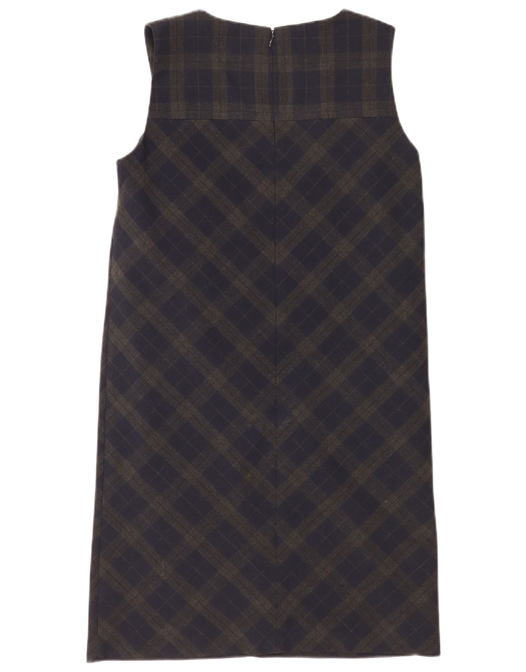 Next Womens Sleeveless Regular Shift Dress UK 10 Small Green Plaid