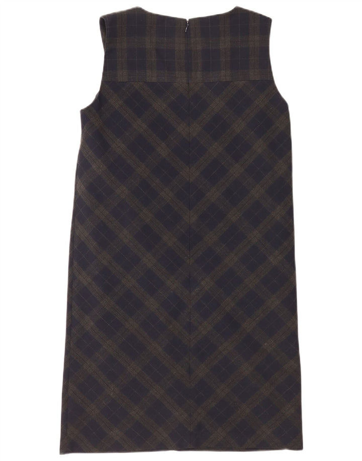 Next Womens Sleeveless Regular Shift Dress UK 10 Small Green Plaid