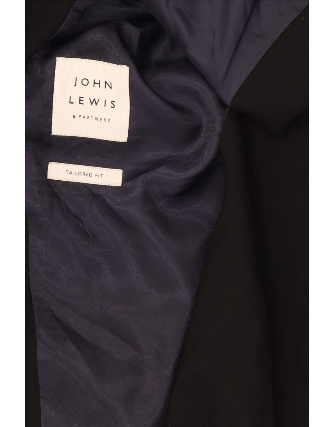 John Lewis Mens Tailored Fit 2 Button Blazer Jacket UK 44 2XL Black Wool