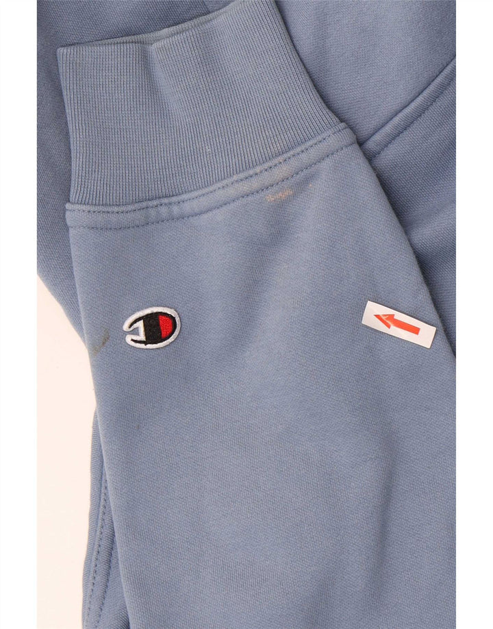 Champion Mens Hoodie Jumper Small Blue Cotton