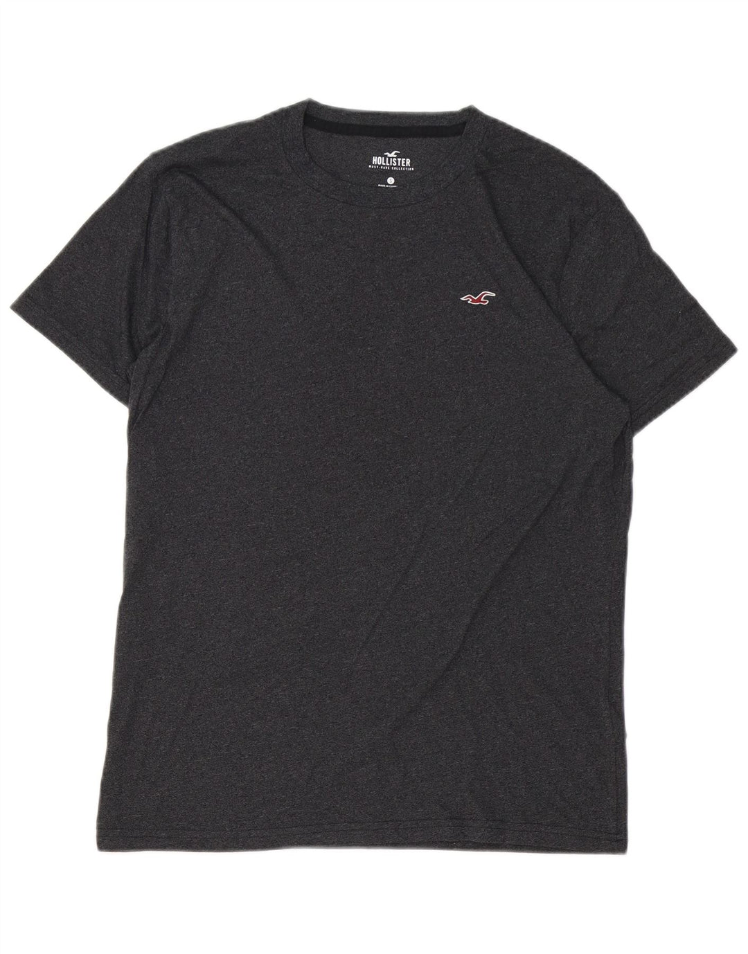 HOLLISTER Mens T-Shirt Top Small Grey Cotton