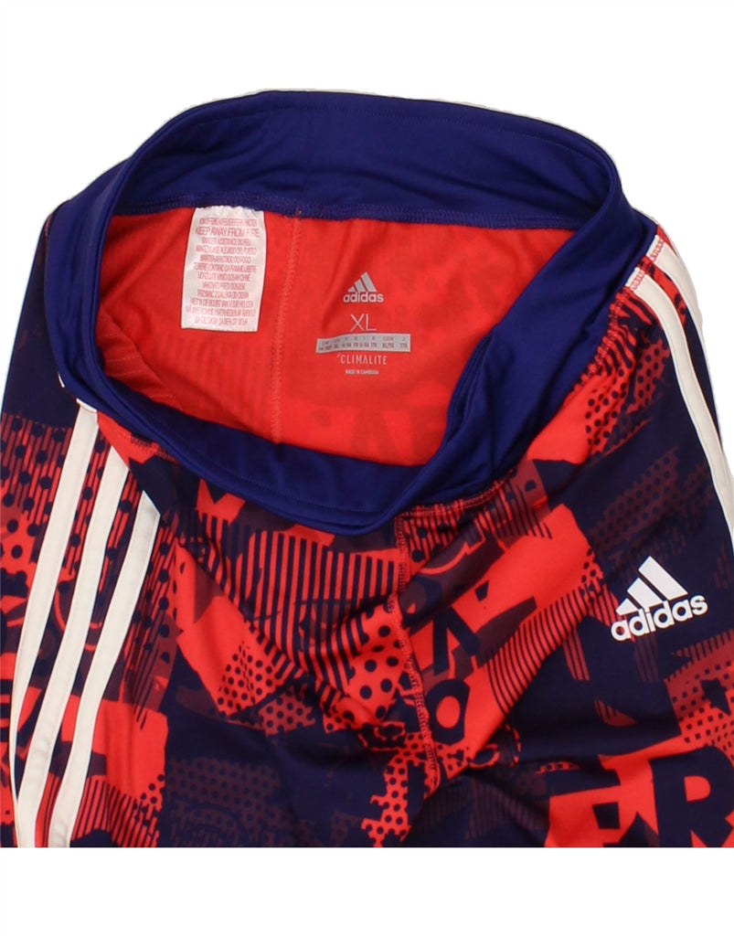 ADIDAS Boys Tracksuit Trousers 14-15 Years XL Red Colourblock Vintage Adidas and Second-Hand Adidas from Messina Hembry 