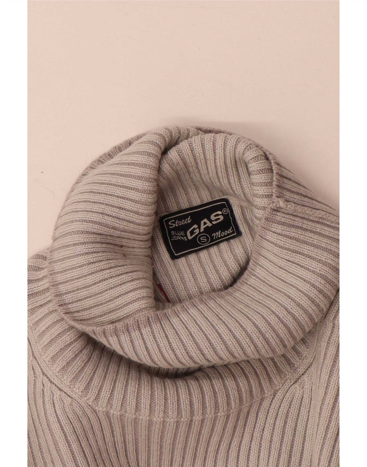 Gas Womens Roll Neck Jumper Sweater UK 10 Small Grey Wool