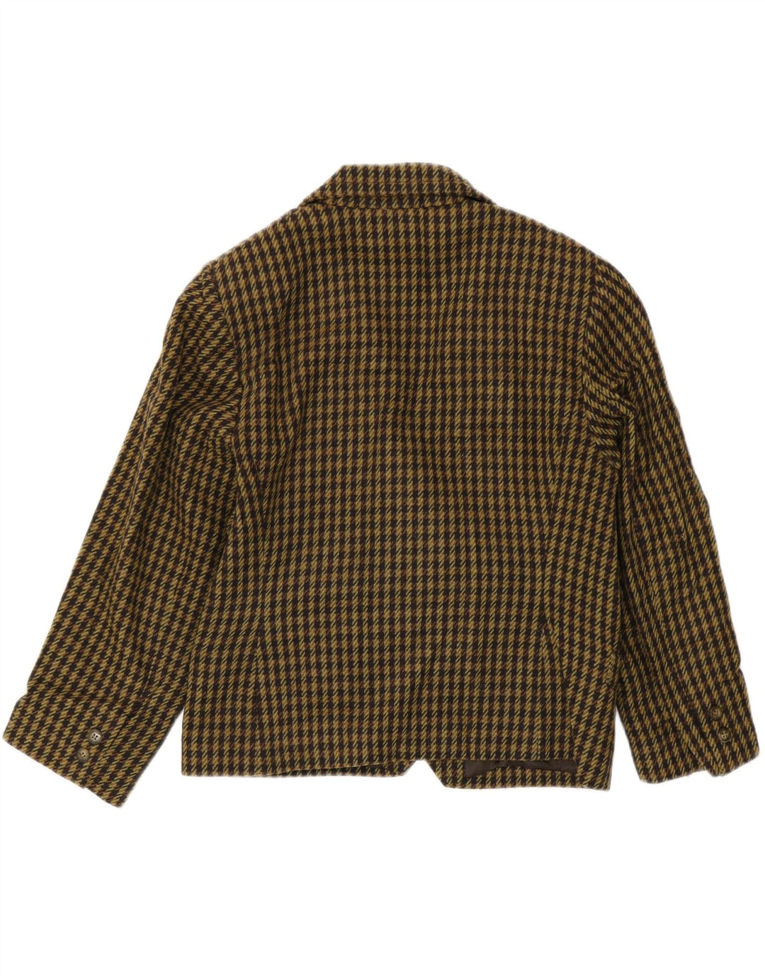Vintage Womens Double Breasted Blazer Jacket UK 10 Small Green Houndstooth
