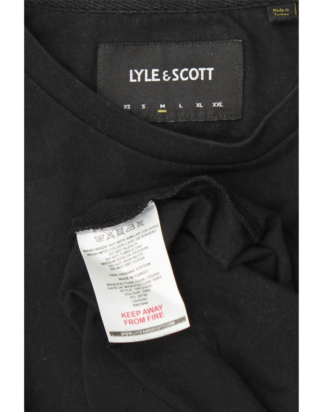 Lyle & Scott Mens Top Long Sleeve Medium Black Cotton