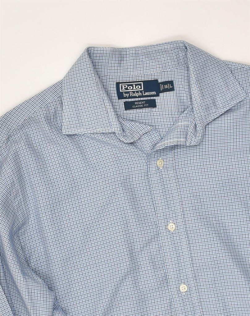 POLO RALPH LAUREN Mens Classic Fit Shirt Size 16 1/2 Large Blue Check | Vintage Polo Ralph Lauren | Thrift | Second-Hand Polo Ralph Lauren | Used Clothing | Messina Hembry 