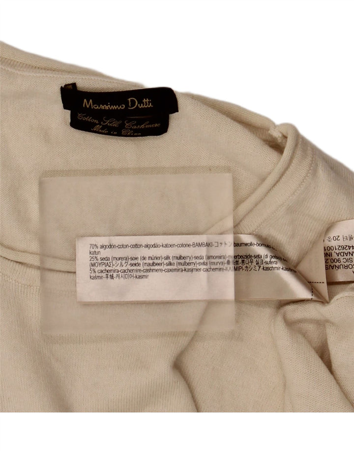 Massimo Dutti Womens Top Long Sleeve UK 18 XL Beige Cotton
