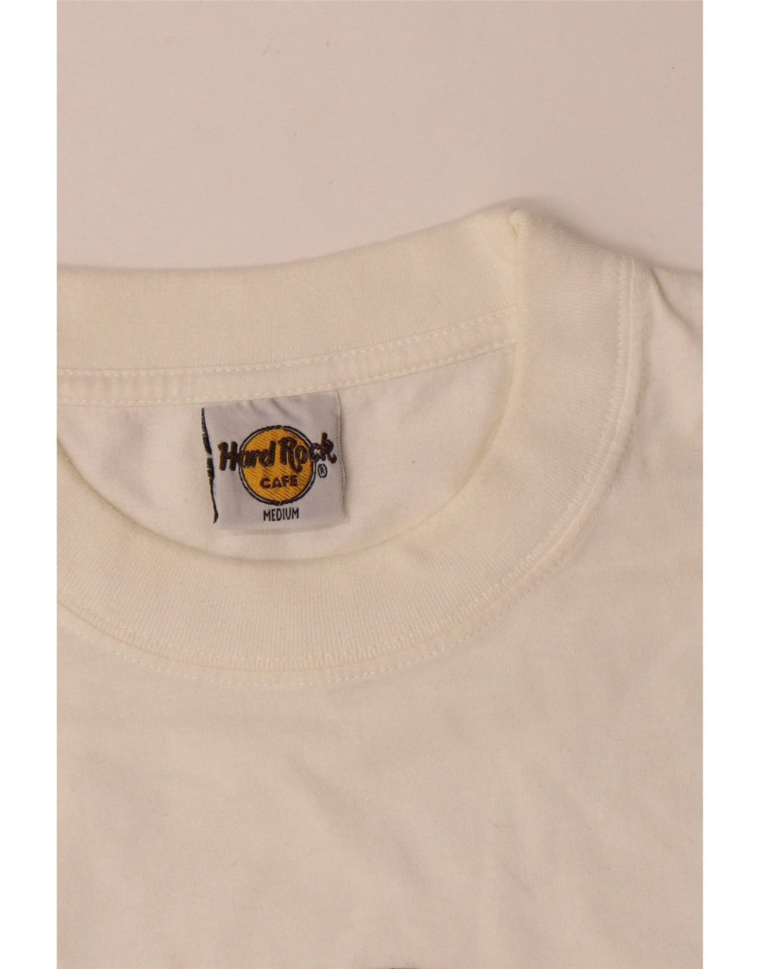 Hard Rock Cafe Mens Barcelona Graphic T-Shirt Top Medium White Cotton