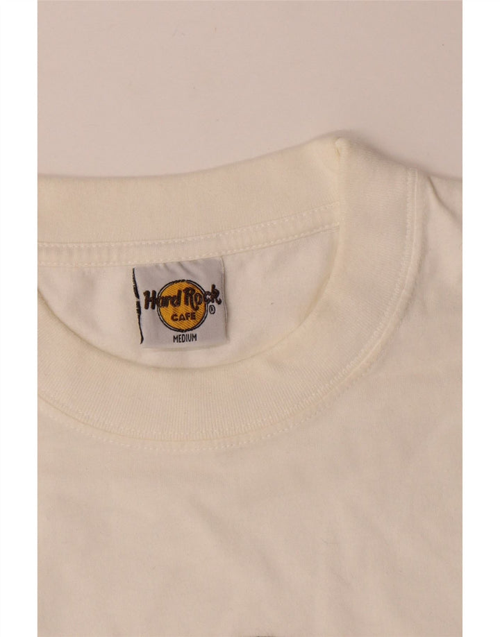 Hard Rock Cafe Mens Barcelona Graphic T-Shirt Top Medium White Cotton