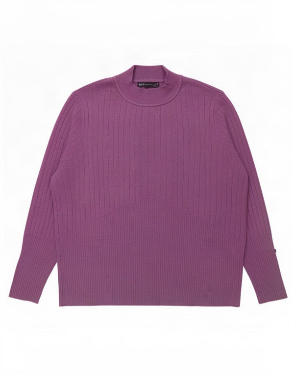 Marks & Spencer Womens Turtle Neck Jumper Sweater UK 22 3XL Purple Viscose