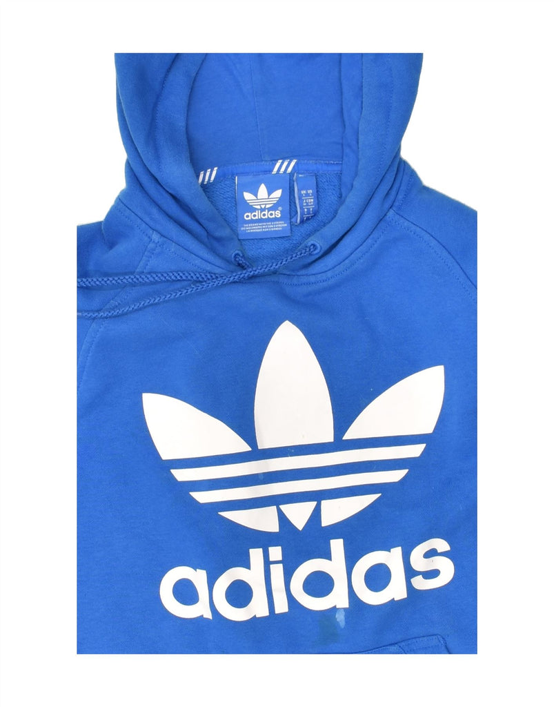 ADIDAS Mens Graphic Hoodie Jumper Small Blue Cotton | Vintage Adidas | Thrift | Second-Hand Adidas | Used Clothing | Messina Hembry 