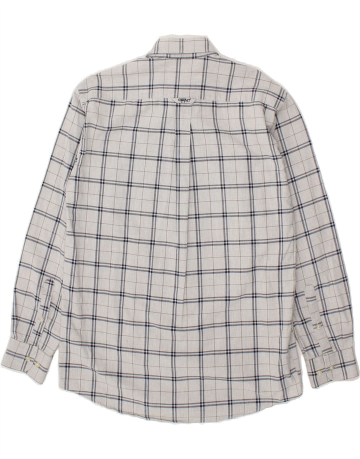 GANT Mens Shirt Medium Grey Check Cotton