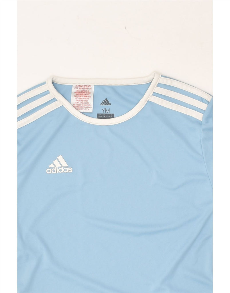 ADIDAS Boys T-Shirt Top 11-12 Years Medium  Blue Polyester | Vintage Adidas | Thrift | Second-Hand Adidas | Used Clothing | Messina Hembry 