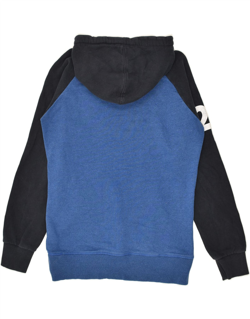 SUPERDRY Mens Graphic Hoodie Jumper Medium Blue Colourblock Cotton | Vintage Superdry | Thrift | Second-Hand Superdry | Used Clothing | Messina Hembry 