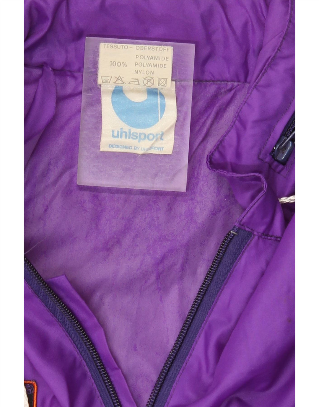 Uhlsport Mens Graphic Rain Jacket UK 40 Large Purple Colourblock Polyamide