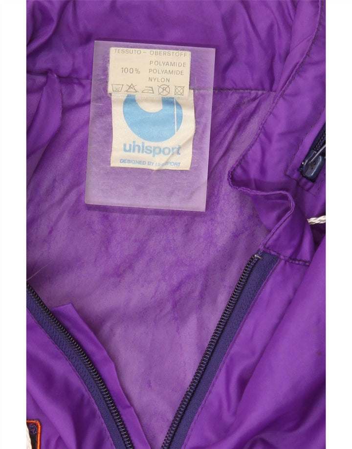 Uhlsport Mens Graphic Rain Jacket UK 40 Large Purple Colourblock Polyamide