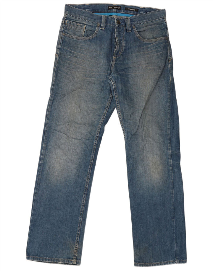 Marks & Spencer Mens Autograph Straight Jeans W32 L31 Blue Cotton
