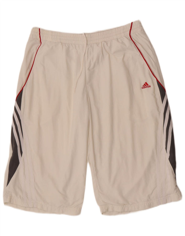 Adidas Mens Climalite Sport Shorts Large  White Colourblock Polyester