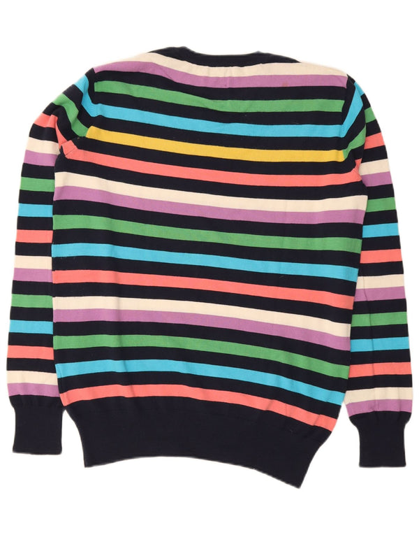Gaudi Mens Crew Neck Jumper Sweater XL Multicoloured Striped Cotton