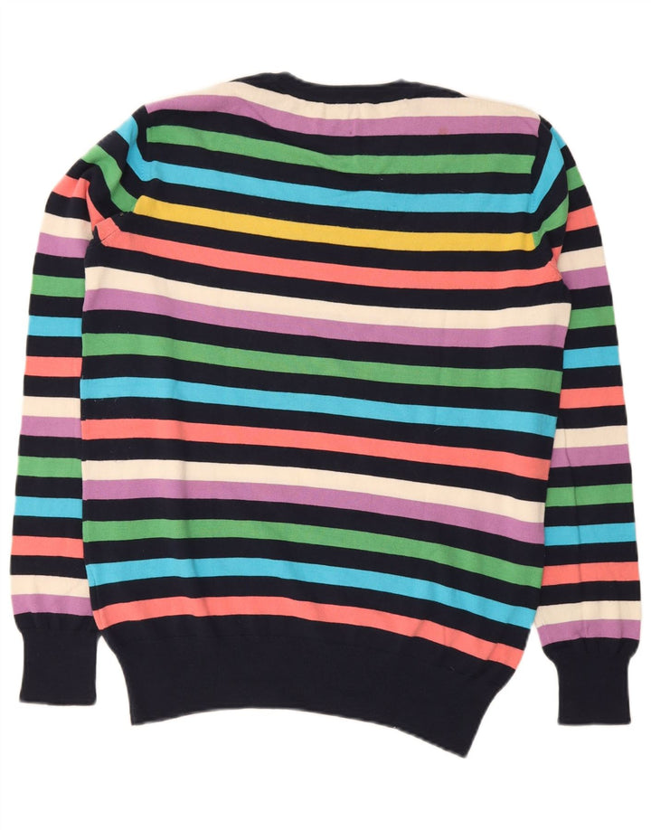 Gaudi Mens Crew Neck Jumper Sweater XL Multicoloured Striped Cotton