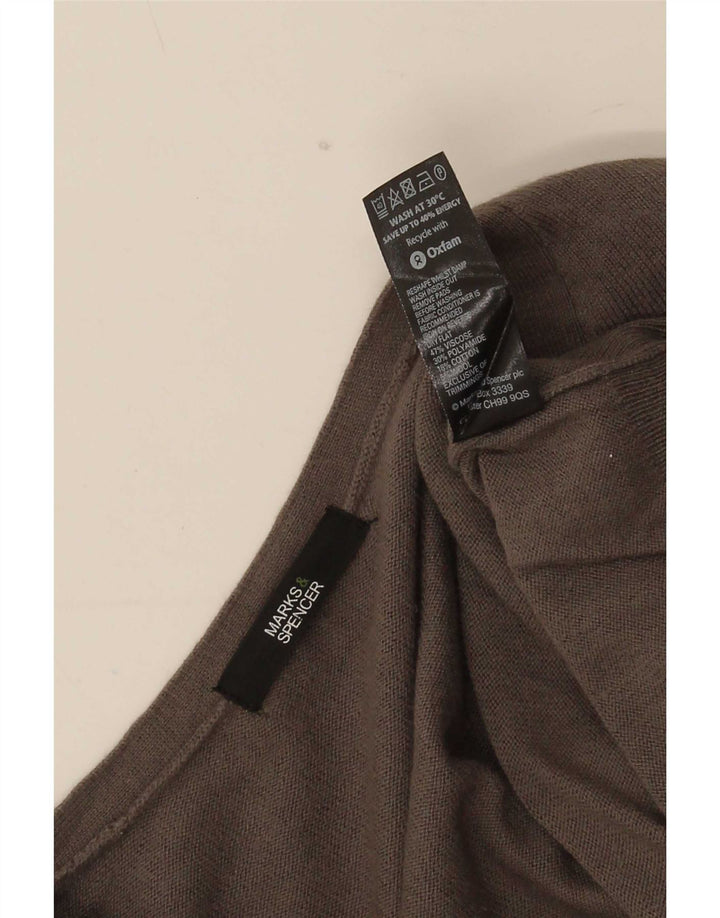 Marks & Spencer Womens Cardigan Sweater UK 12 Medium Grey Viscose