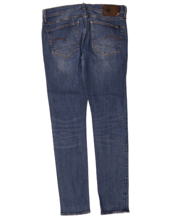 G-STAR Mens 3301 Slim Jeans W34 L34 Blue Cotton
