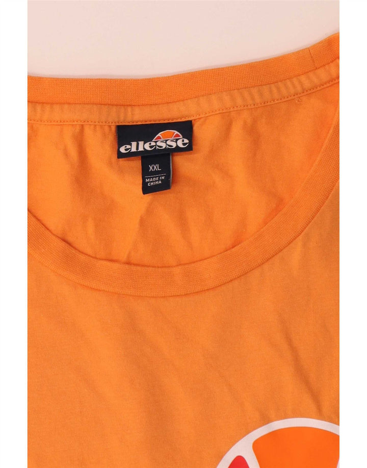 Ellesse Mens Graphic T-Shirt Top 2XL Orange Cotton