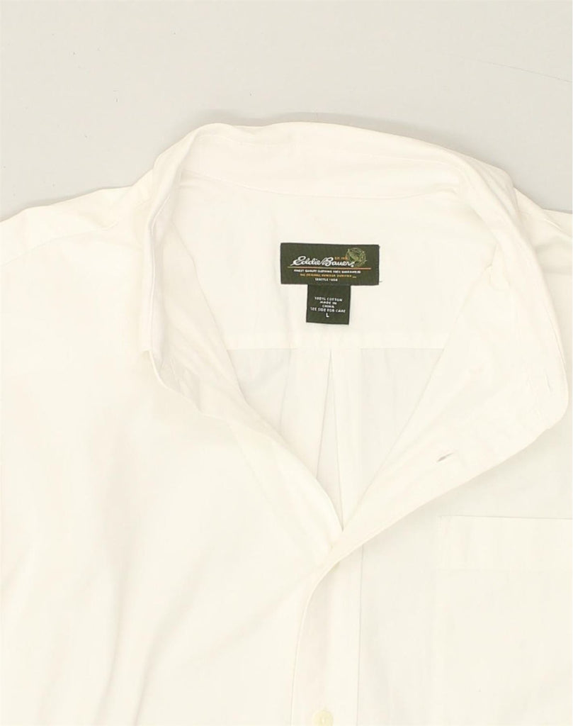 EDDIE BAUER Mens Shirt Large White Cotton | Vintage Eddie Bauer | Thrift | Second-Hand Eddie Bauer | Used Clothing | Messina Hembry 