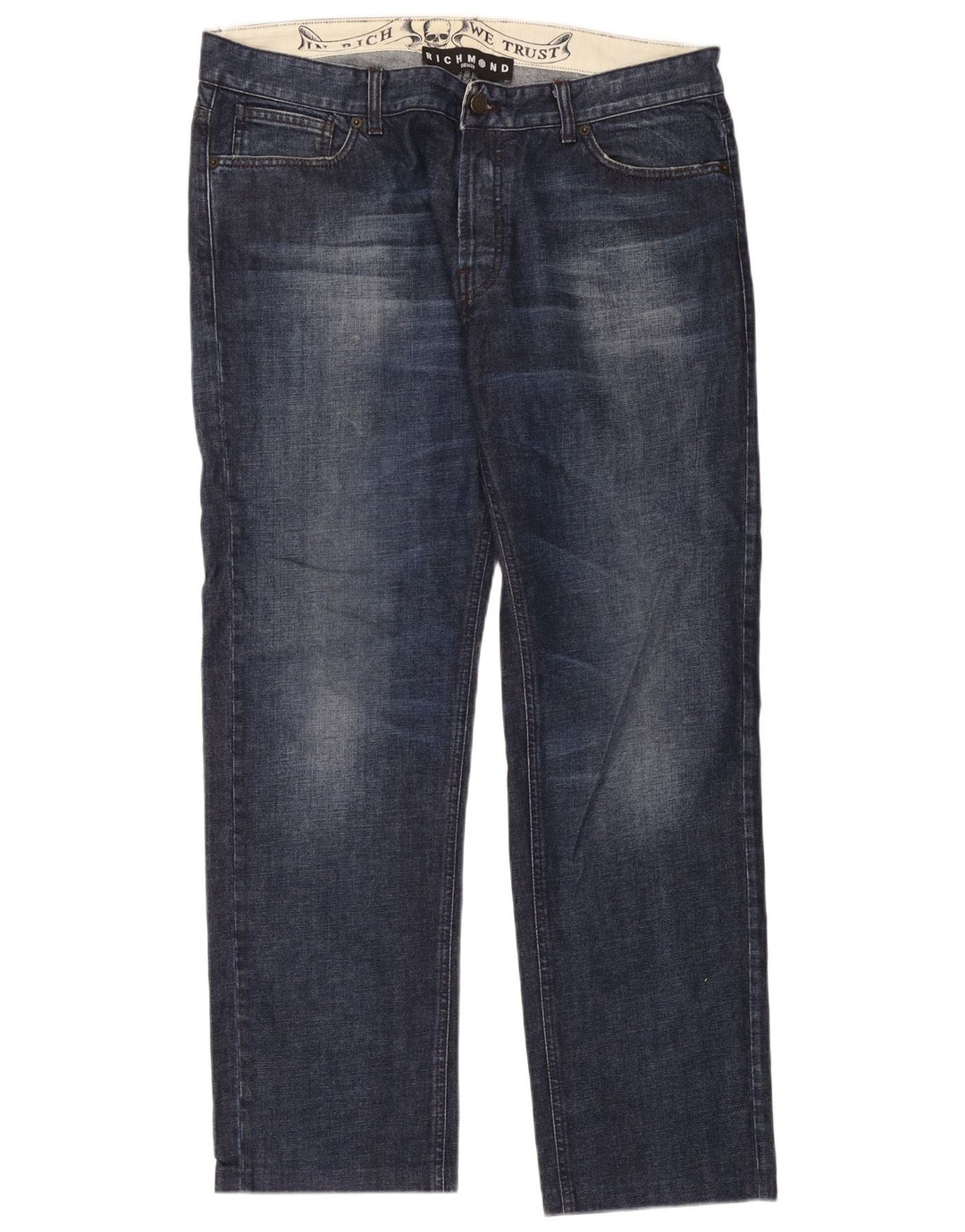 Richmond Mens Straight Jeans W38 L30 Navy Blue