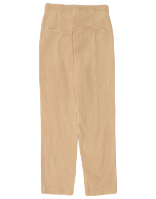 Zara Womens Straight Chino Trousers Small W26 L26 Beige Cotton