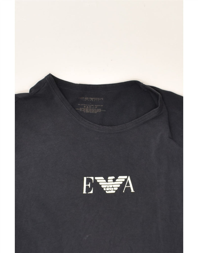 EMPORIO ARMANI Mens Graphic T-Shirt Top Small Navy Blue | Vintage Emporio Armani | Thrift | Second-Hand Emporio Armani | Used Clothing | Messina Hembry 