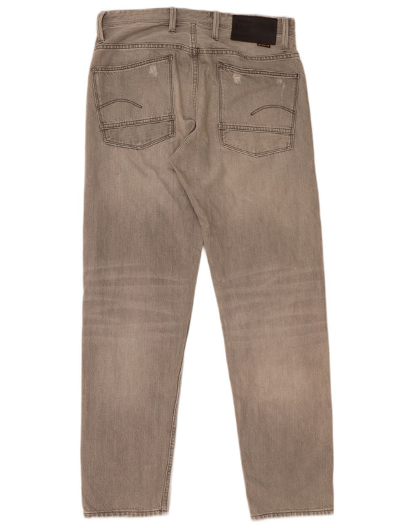 G-Star Mens Relaxed Distressed Tapered Jeans W30 L32 Grey Cotton