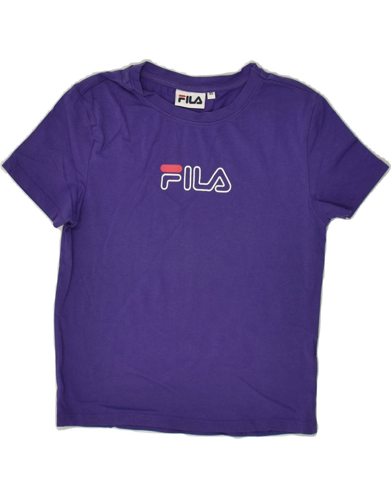 FILA Girls Graphic T-Shirt Top 6-7 Years XS Purple | Vintage Fila | Thrift | Second-Hand Fila | Used Clothing | Messina Hembry 