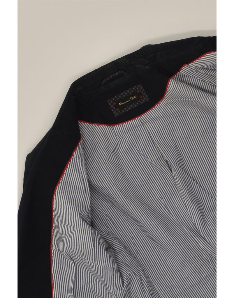 MASSIMO DUTTI Womens 1 Button Blazer Jacket EU 38 Small Navy Blue Cotton | Vintage Massimo Dutti | Thrift | Second-Hand Massimo Dutti | Used Clothing | Messina Hembry 