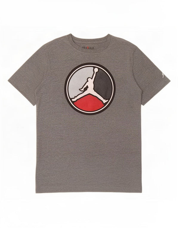 Jordan Boys Graphic T-Shirt Top 13-14 Years XL Grey Cotton