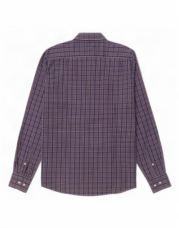 Dack's Mens Slim Fit Shirt Large Blue Check Cotton